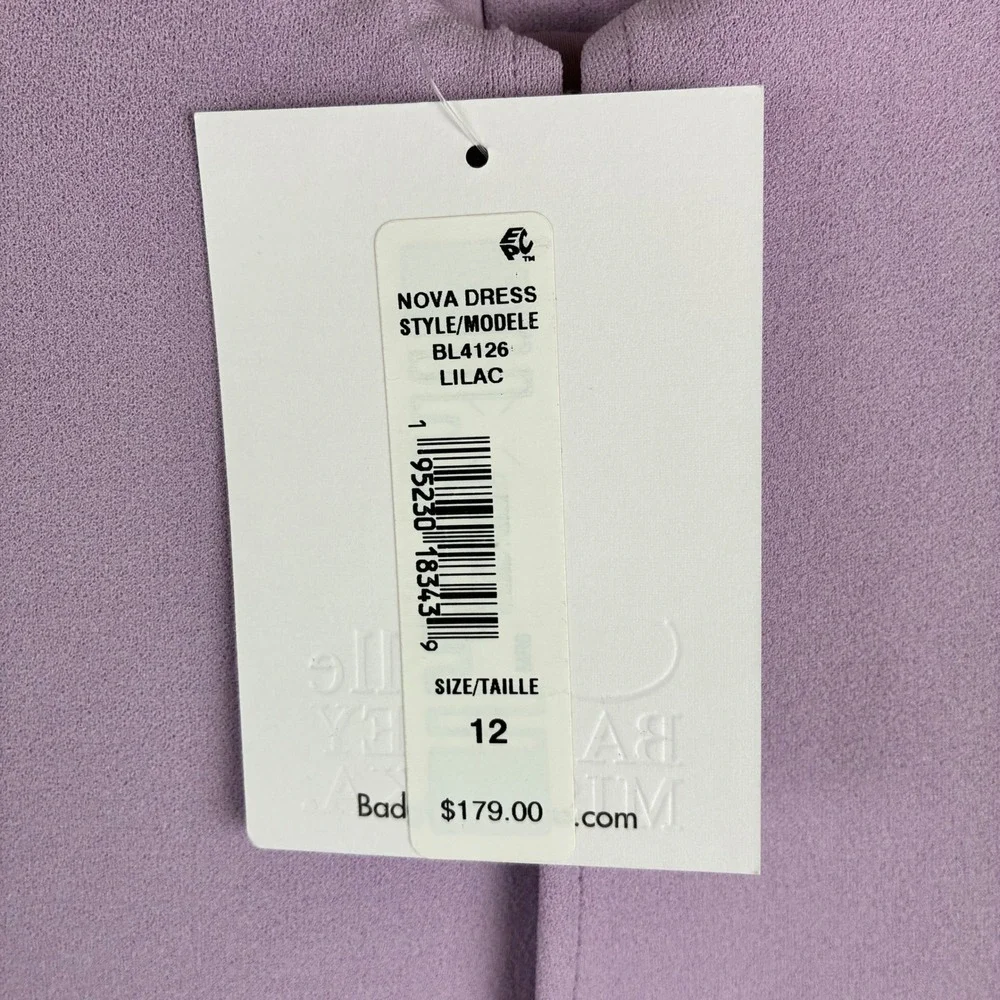 NWT Belle Badgley Mischka Dress Sheath Lilac Lavender Kentucky Derby Women 12 - Picture 7 of 12